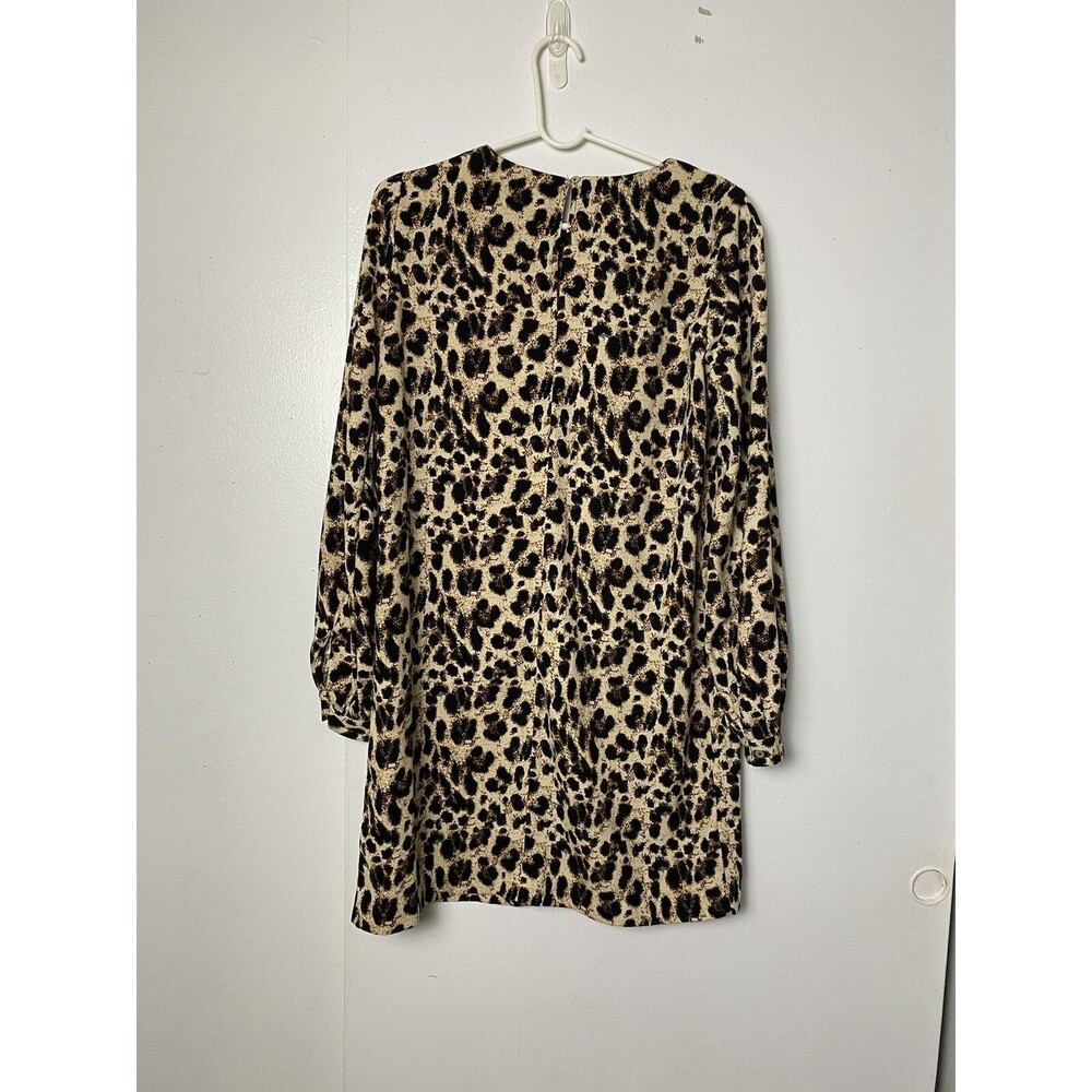 Reynah Couture Mini Dress Size 6 Cheetha Animal Print Balloon Long Sleeves - Picture 2 of 14